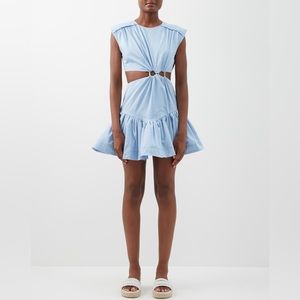 AJE Solstice ring-embellished cutout cotton mini dress